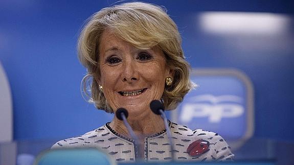 La presidenta del PP de Madrid, Esperanza Aguirre. 