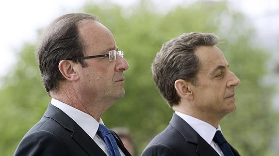 François Hollande y Nicolas Sarkozy. 