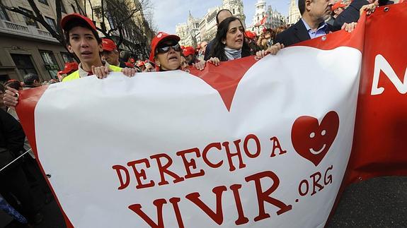 Manifestación en Madrid contra el aborto.