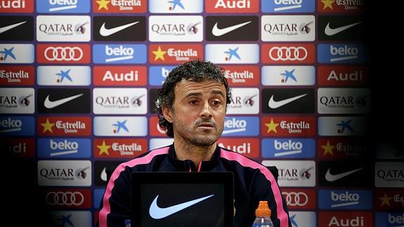 Luis Enrique, en rueda de prensa. 