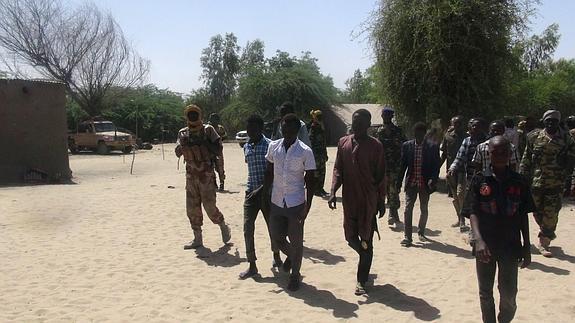 Miembros de Boko Haram en Ngouboua, Chad.