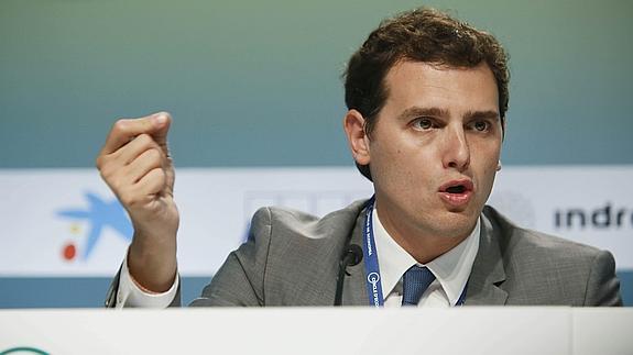 Albert Rivera, durante su intervención en la sesión inaugural de la XXXI Reunión del Círculo de Economía de Sitges.