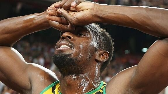 Usain Bolt, tras su undécimo oro mundial.