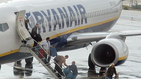 Un avión de la compañía Ryanair. 