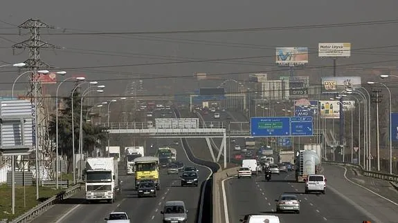 Una imagen donde se aprecia la contaminación en Madrid.