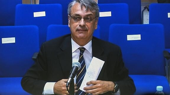 Imagen de la declaración del exsecretario del Instituto Nóos, Miguel Tejeiro Losada. 