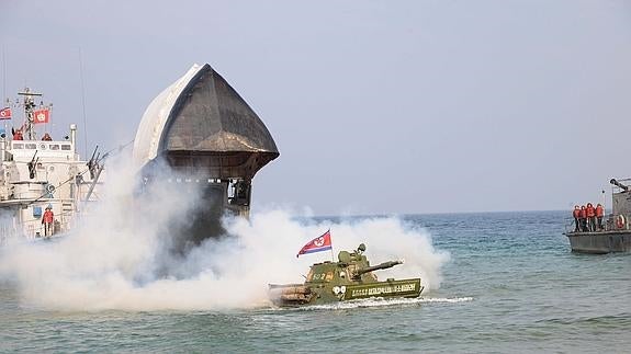 Maniobras de la Marina norcoreana. 