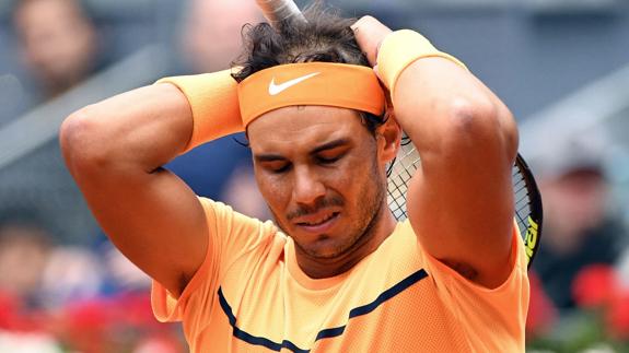 Rafa Nadal se lamenta durante un partido. 