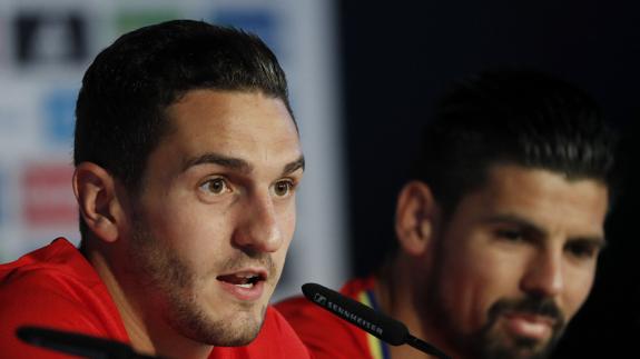 Koke, durante rueda de prensa. 