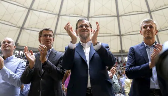Mariano Rajoy, en un acto junto a Alberto Núñez Feijóo en Pontevedra.