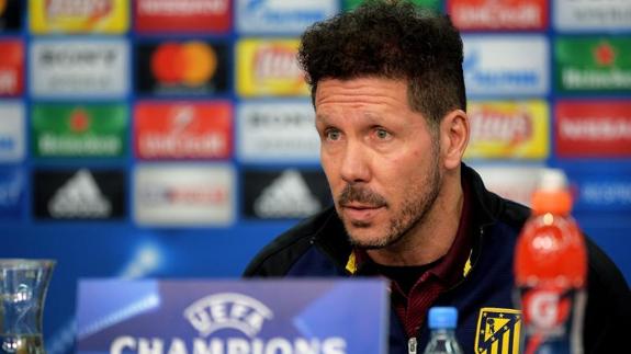 Simeone, en rueda de prensa. 