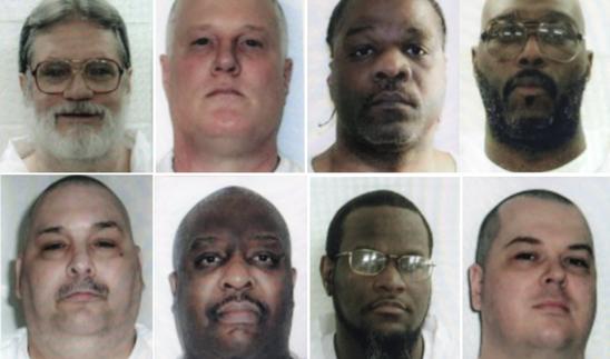 Imagen de los ocho presos que quiere ejecutar Arkansas. 