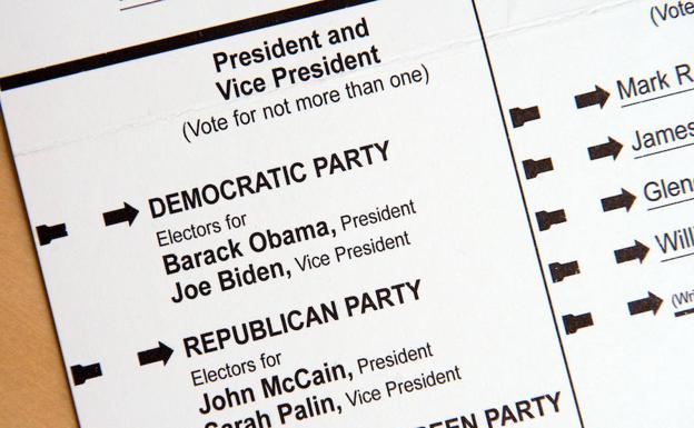 Papeletas de voto en Estados Unidos. 