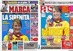 Mireia Belmonte reina en las portadas deportivas con su medalla plata en los Juegos Olímpicos