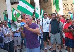 Diego Cañamero preside la marchar :: L.F.