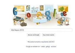 Año Nuevo 2013: Google recoge los restos de Nochevieja 2012 con su doodle