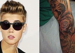 tatuaje de selena del nombre de justin