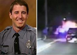 Un policía se juega la vida para rescatar a un hombre de su coche en llamas