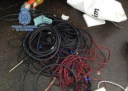 Tres detenidos por sustraer más de cien metros de cableado del alumbrado público de Granada capital