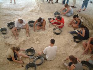 TRABAJOS. Un grupo de investigadores busca restos arqueológicos en el yacimiento de Venta Micena, en Orce. /JOSÉ UTRERA
