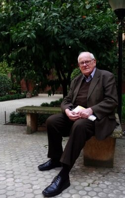 François Houtart, en el Colegio Mayor Cardenal Cisneros. / G. MOLERO