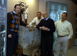 Ángel Aguilera, Ramón Martínez, Antonio Aguilera y Julio Lardín, los últimos mineros. :: ENRIQUE