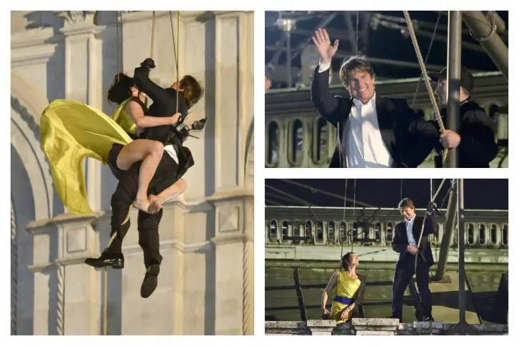 Tom Cruise, por los aires en el rodaje de Misión Imposible