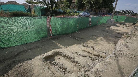 Restos hallados en las obras de la carretera 