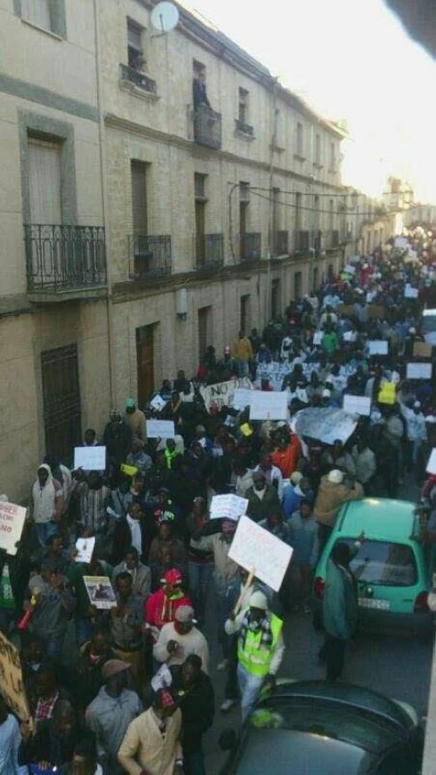 Manifestación en enero pasado en Villacarrillo.