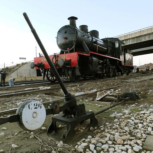 La cinematográfica locomotora Baldwin, a su llegada a Guadix en febrero del pasado año.