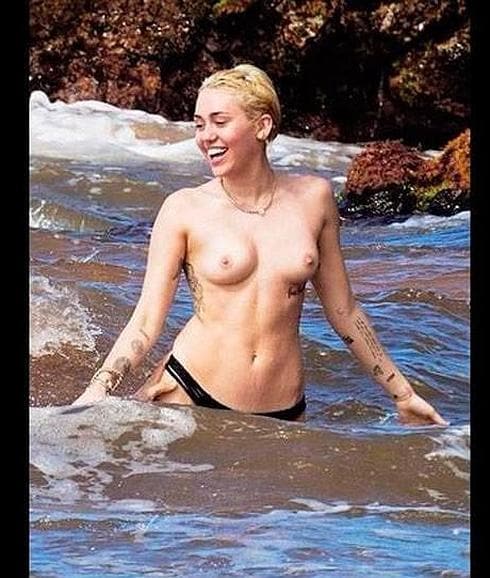 Miley Cyrus pillada en topless con su novio Patrick Schwarzenegger