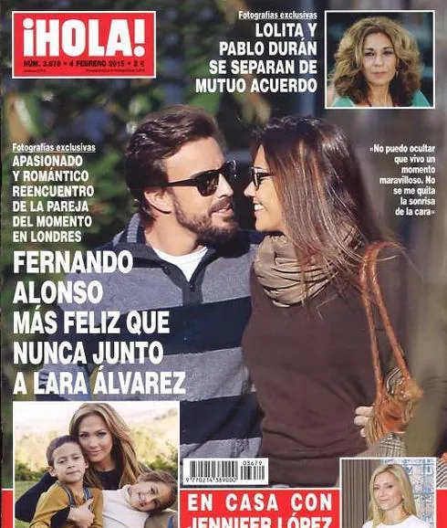 Portada de HOLA: Lara Álvarez y Fernando Alonso, amor en Londres