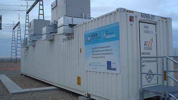 Contenedor ideado por Red Eléctrica Española para almacenar energía eléctrica 