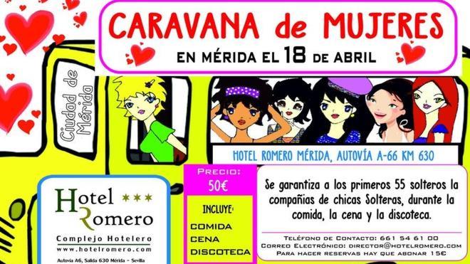 Publicidad de a Caranavana de Mujeres que irá de Mérida a Madrid el próximo 18 de abril. 