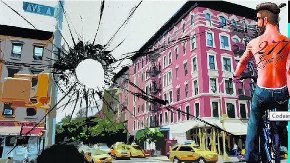 Cartel de promoción de la zona.