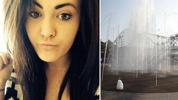 Shelbe y la atracción donde se produjo el fatal accidente. 