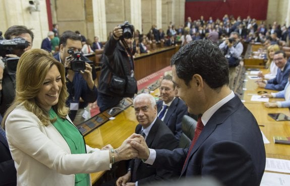 Susana Díaz y Juanma Moreno, candidata a la Presidencia de Andalucía y líder de la oposición. 