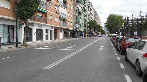 La calle Arabial, sin la señalización de obras 