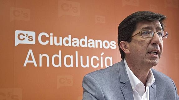 El presidente del grupo parlamentario de Ciudadanos (C's), Juan Marín