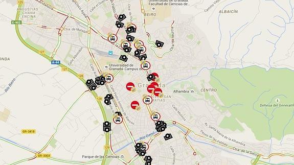El mapa interactivo de las cámaras se puede consultar desde trafico.ideal.es