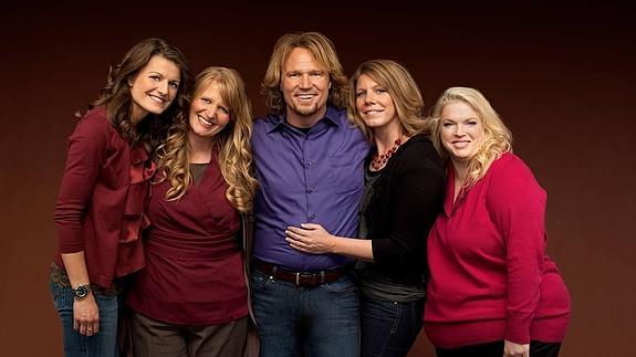 Kody Brown, un mormón de Utah, junto a sus cuatro mujeres, las hermanas Robyn. 