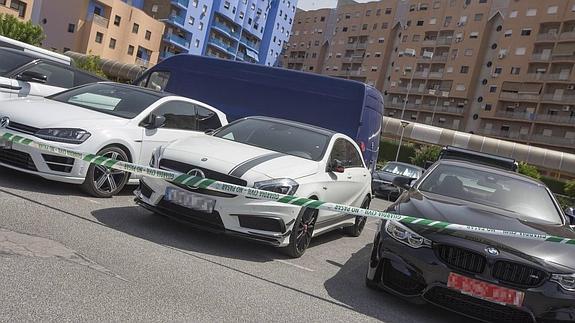 Algunos de los vehículos de lujo intervenidos a los arrestados en esta macrooperación conjunta entre Guardia Civil, Policía Nacional y Aduanas