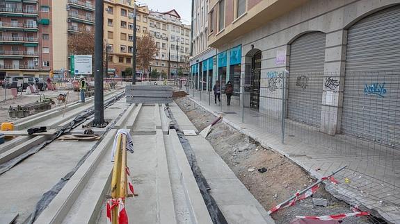 Imagen de las obras del Metropolitano en la avenida de Andaluces.