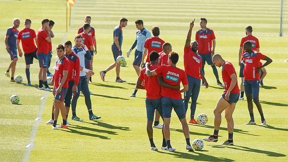 Sesión de entrenamiento de este martes. 