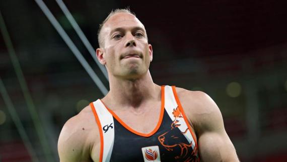 El gimnasta holandés Van Gelder. 