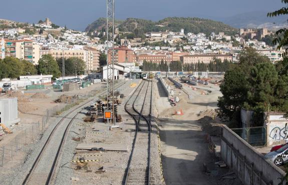 Estado de las obras en la estación de tren de Andaluces, ayer. 