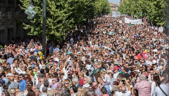Manifestación anterior por las calles de Granada 