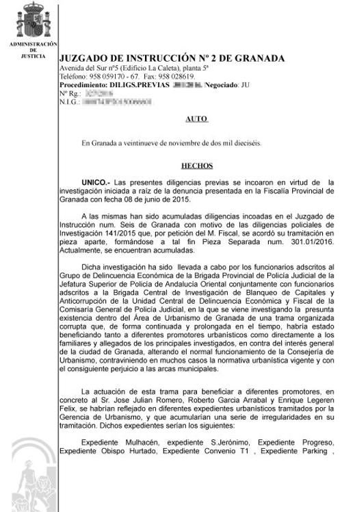  La jueza apunta al presunto beneficio a familiares y allegados de los investigados. 