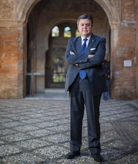 Juan Carlos Sánchez, en uno de los rincones del Parador de la Alhambra