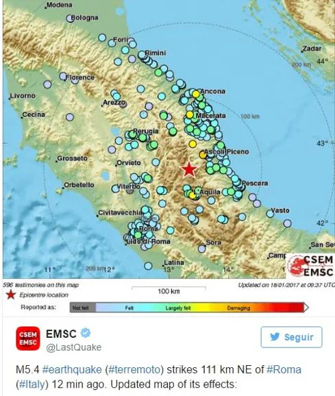 Terremoto de 5,2 en la misma zona de Italia que el devastador de agosto